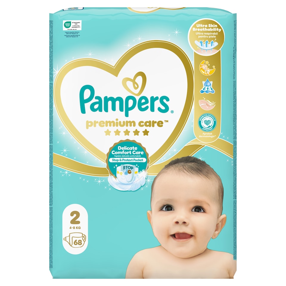 image 1 of Pampers Premium Care Size 2, 68 Nappies, 4kg-8kg