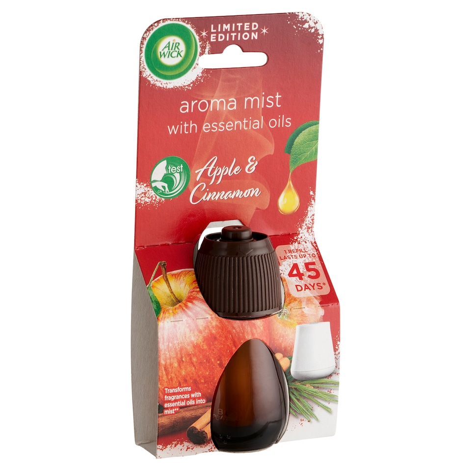 Air Wick Apple & Cinnamon Aroma Mist with Essential Oils Diffuser and Refill 20 ml