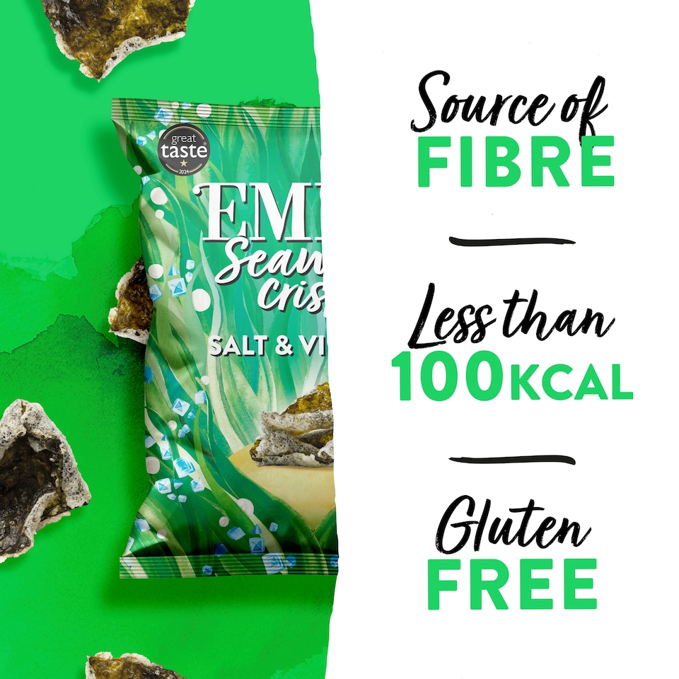 image 1 of Emily Seaweed Crisps - Salt & Vinegar 18g