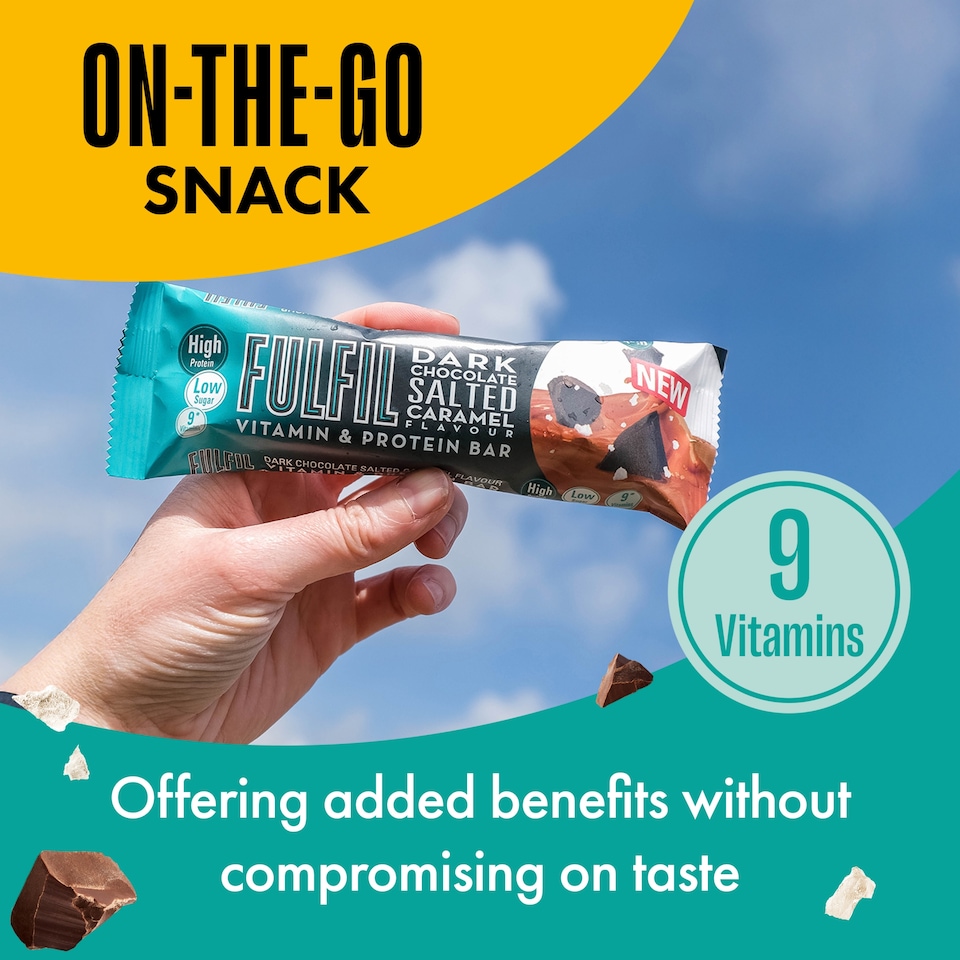 image 1 of Fulfil Dark Chocolate Salted Caramel Vitamin And Prtn Bar 55G
