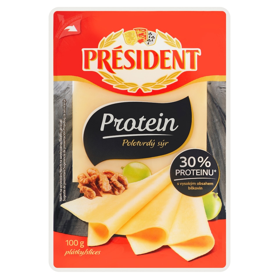 image 1 of Président Protein Semi-Hard Cheese Slices 100g