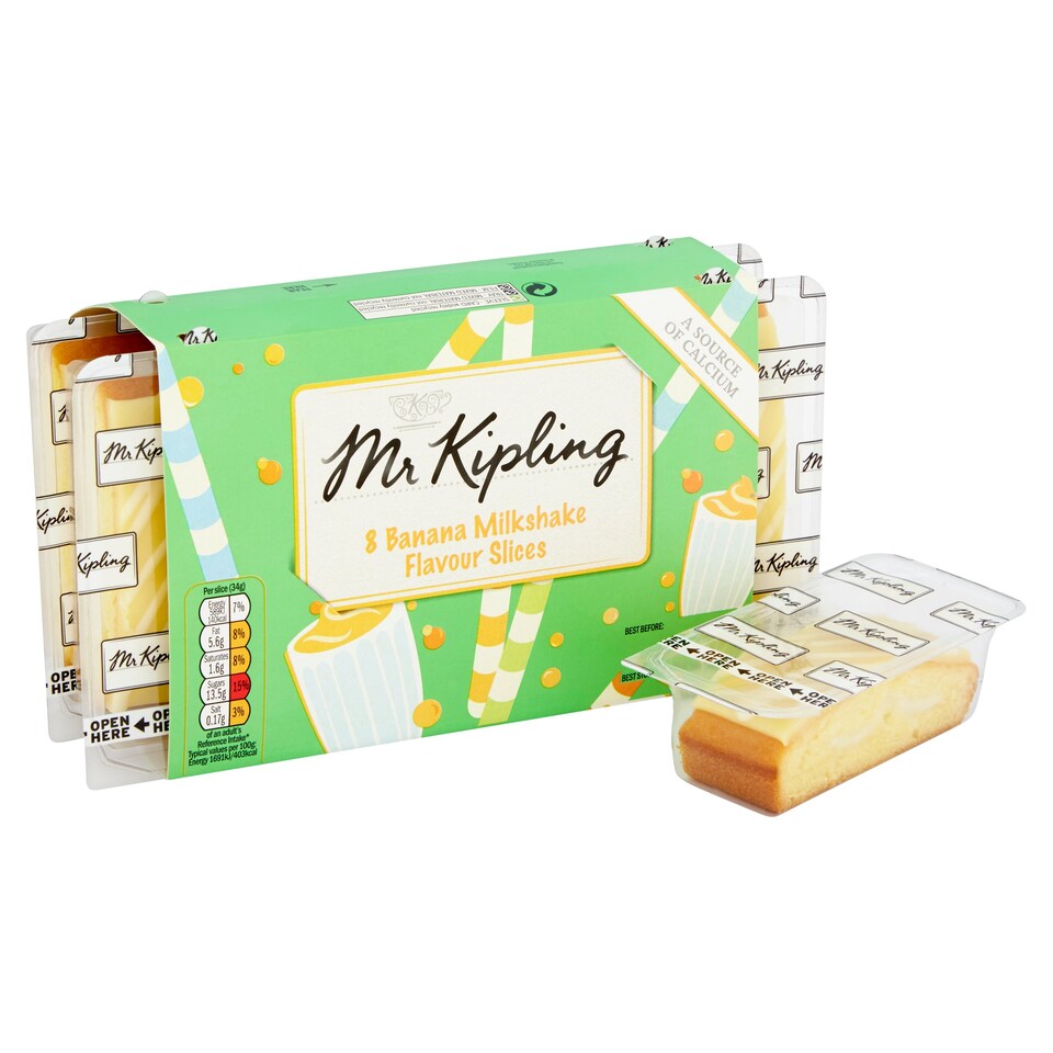 image 1 of Mr Kipling 8 Banana Milkshake Flavour Slices