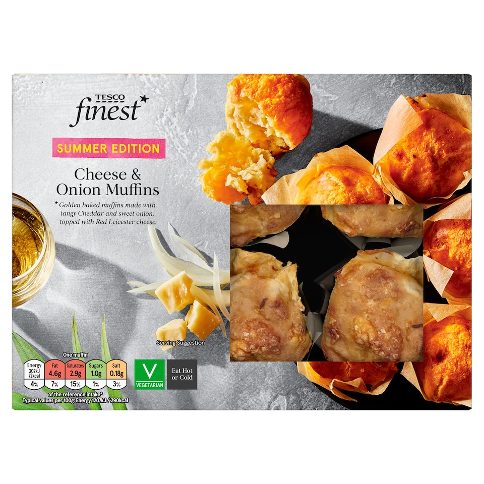Tesco Finest Dinky Cheese & Onion Muffins 150G