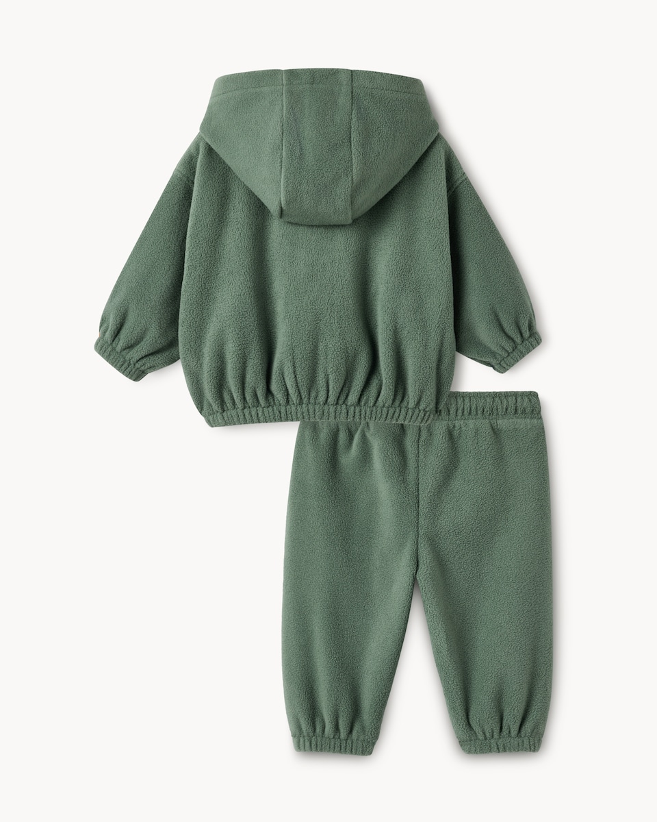 image 1 of F&F Baby Fleece Hoodie and Joggers Set in Green