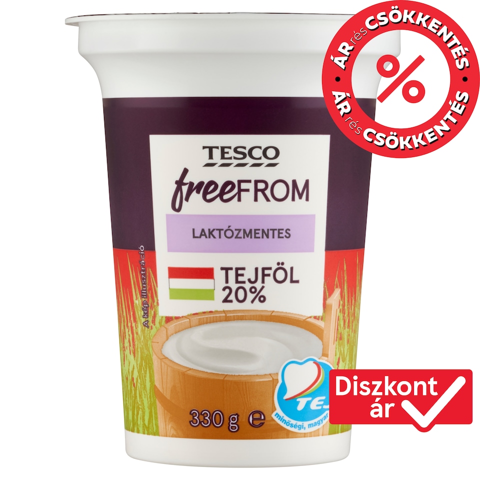 Tesco Free From laktózmentes tejföl 20% 330 g