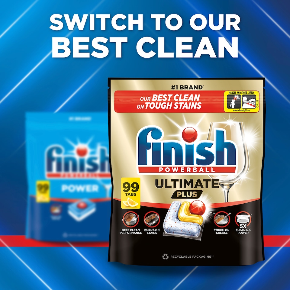 image 1 of Finish Power All In One Dishwasher Tabs 110 Pack 1760G