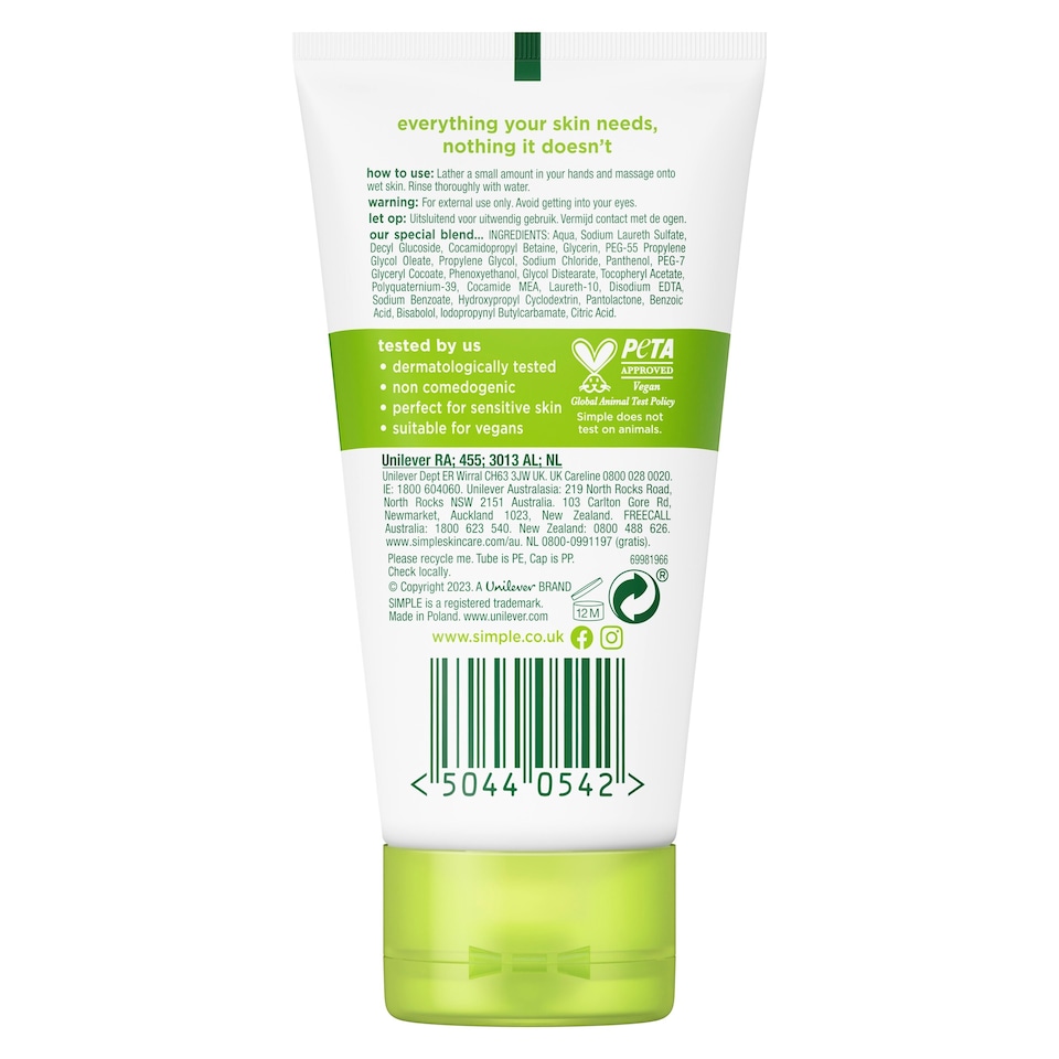 image 1 of Simple Moisturising Facial Wash 50Ml