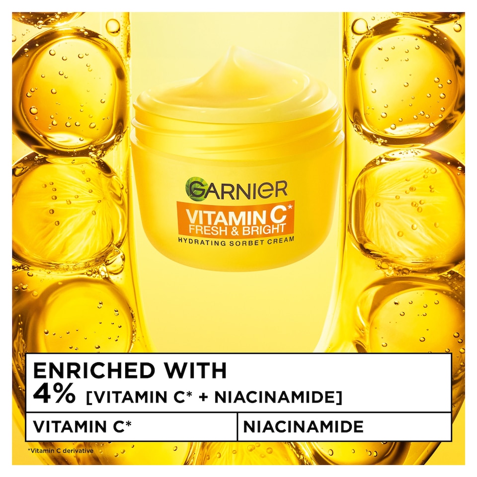 image 1 of  Garnier Vitamin C Fresh & Bright Hydrating Sorbet Cream 85ml