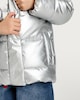 image 4 of F&F Girls Metallic Shower Resistant Puffer Jacket in Silver