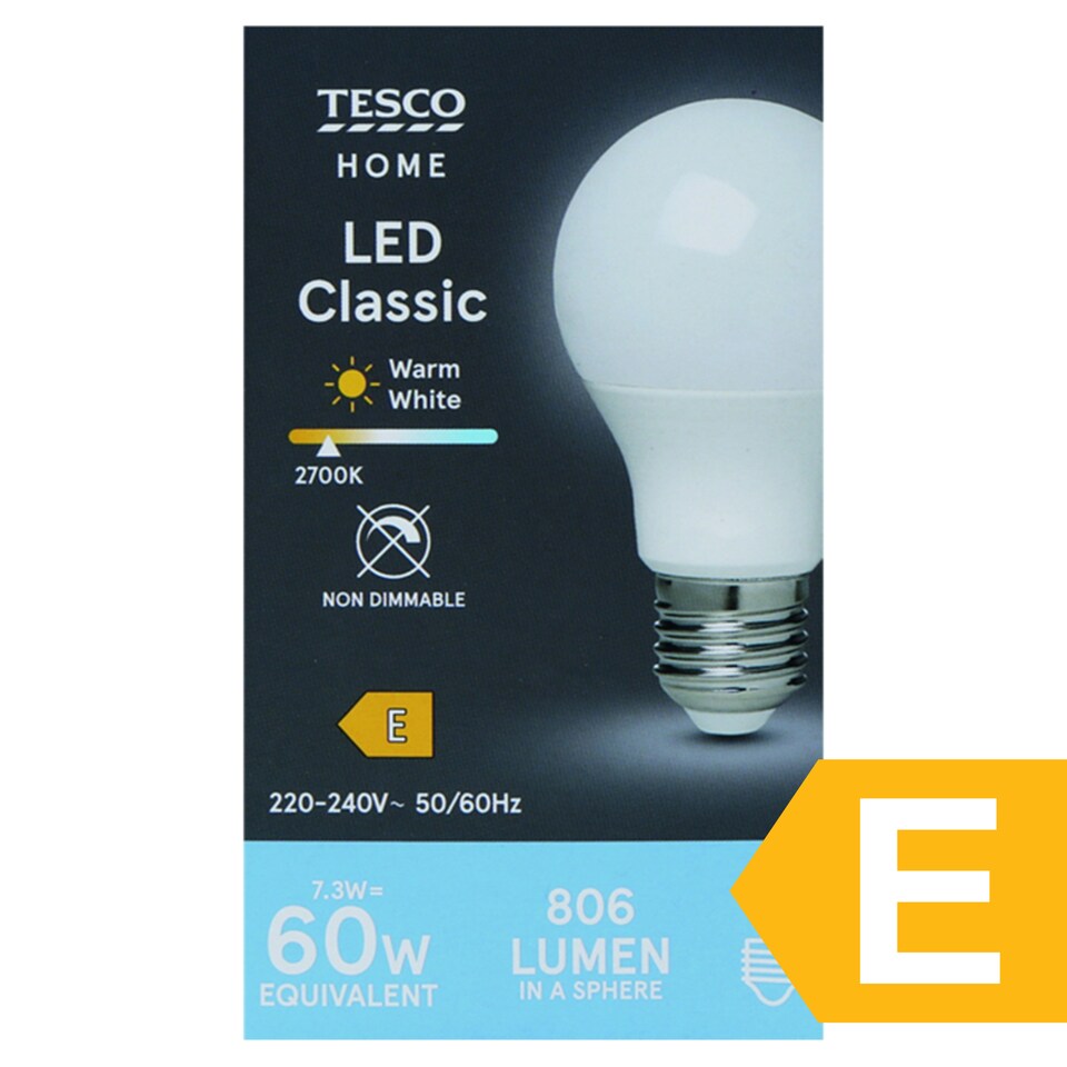 obrázok 1 z Tesco Home LED žiarovka 7,3W E27 studené biele svetlo 1 ks