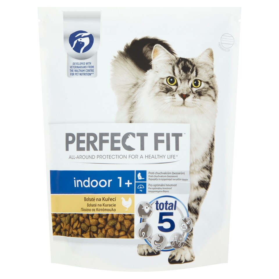Obrázek 1 pro produkt Perfect Fit Indoor kompletní suché krmivo pro dospělé kočky bohaté na kuřecí 750g