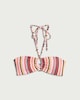 image 4 of F&F Striped Bandeau Bikini Top in Multi Pink