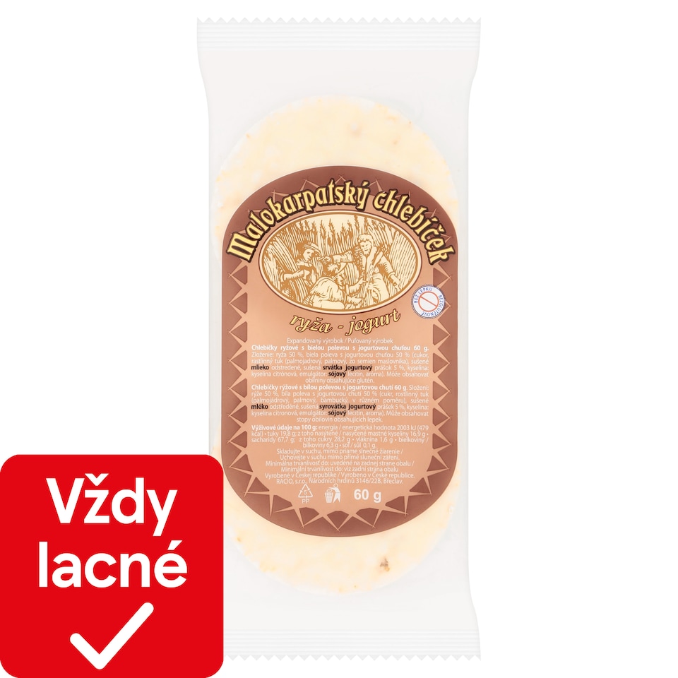 obrázok 1 z Malokarpatský chlebíček ryža - jogurt 60 g
