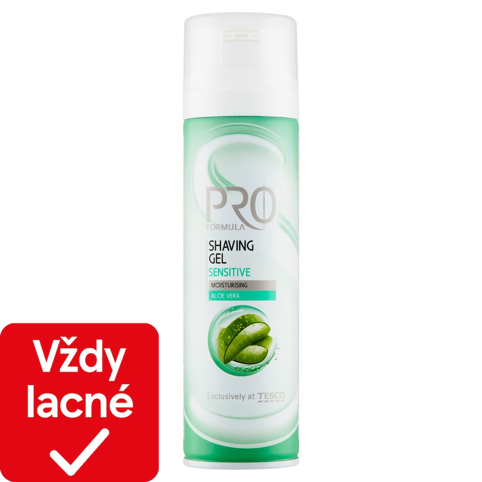 Tesco Pro Formula Sensitive Aloe Vera gél na holenie 200 ml
