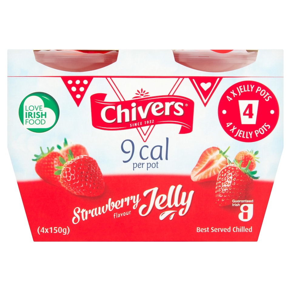Chivers 9 Calorie Strawberry Jelly Pot 4X150g