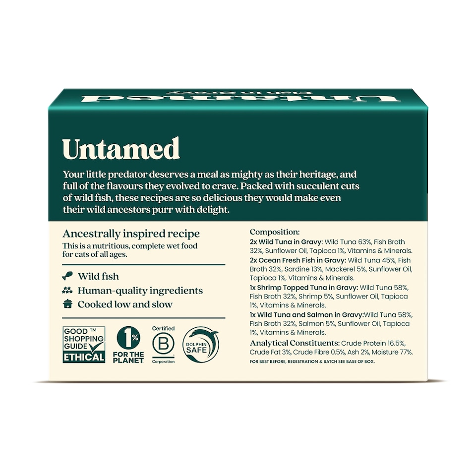 image 1 of Untamed Fish Selection Box in Gravy Cat Food 6 x 75G
