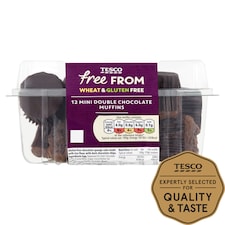 Tesco Free From Double Chocolate Mini Muffins 12 Pack
