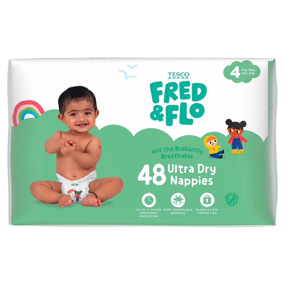 Fred & Flo 48 Ultra Dry Nappies Size 4