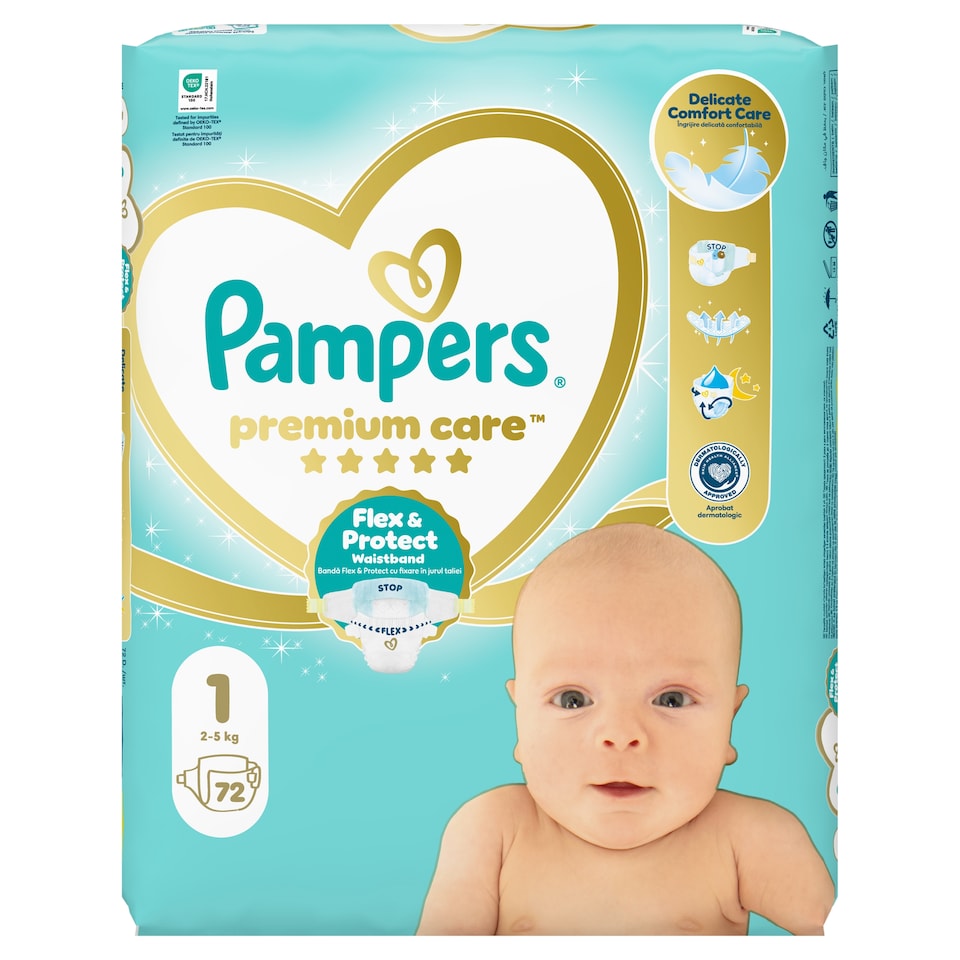 obrázok 1 z Pampers Premium Care Veľkosť 1, 72 Plienok, 2kg-5kg