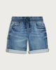 image 4 of F&F Boys Cotton Rich Drawstring Denim Shorts in Multi