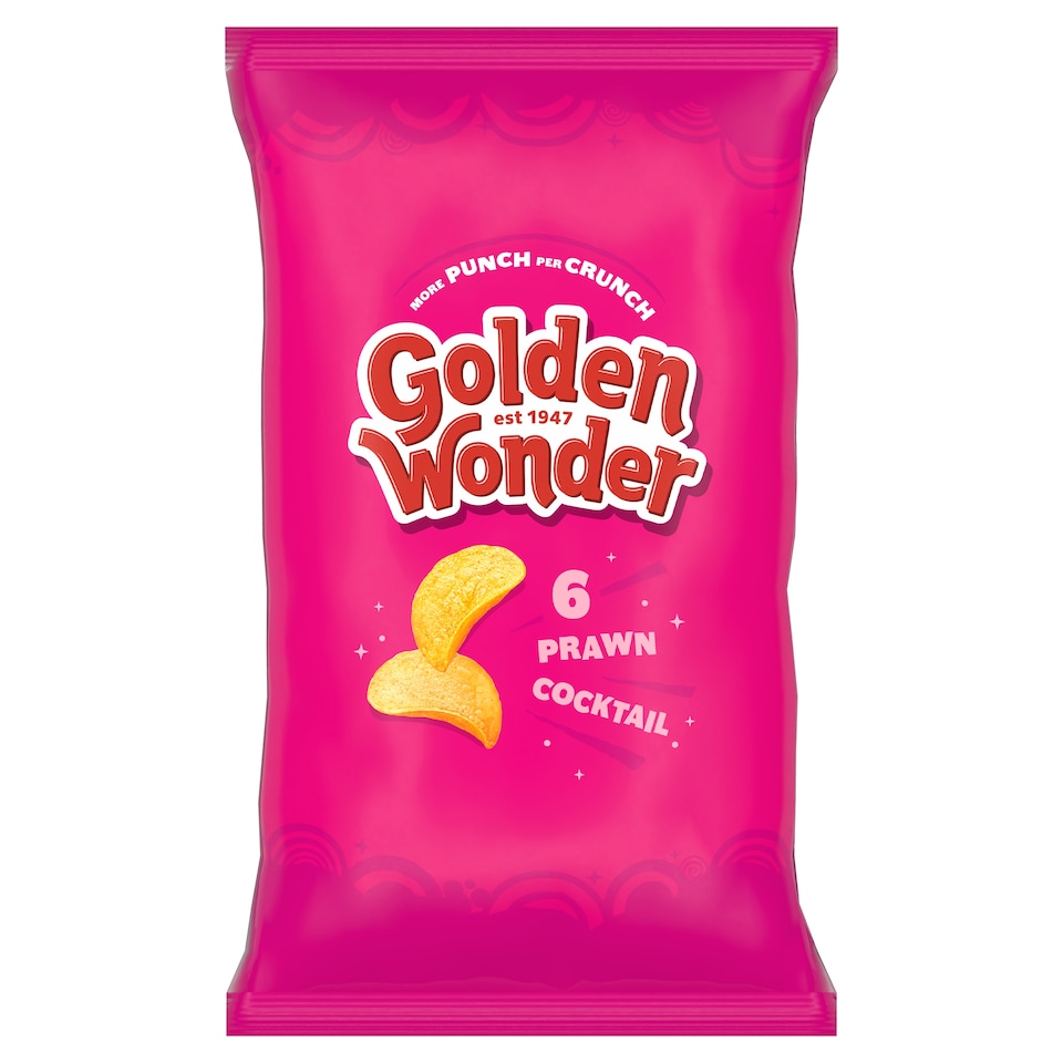 Golden Wonder Prawn Cocktail Crisps 6 X 25G