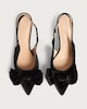 image 2 of SACHA Velvet Bow Detail Pointed Toe Slingback Heels in Black