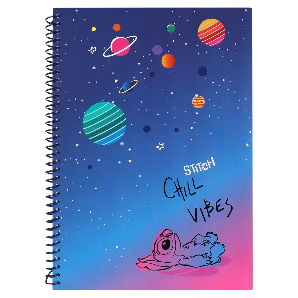 image 1 of Disney Stitch Black sešit s plastovou spirálou A4 čtverečkovaný 100 listů