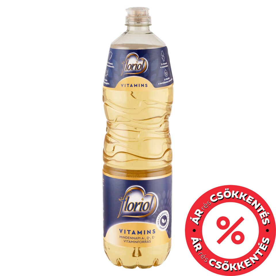 Floriol Vitamins Refined Sunflower Cooking Oil with Added Vitamin a-, D-, E 1 l