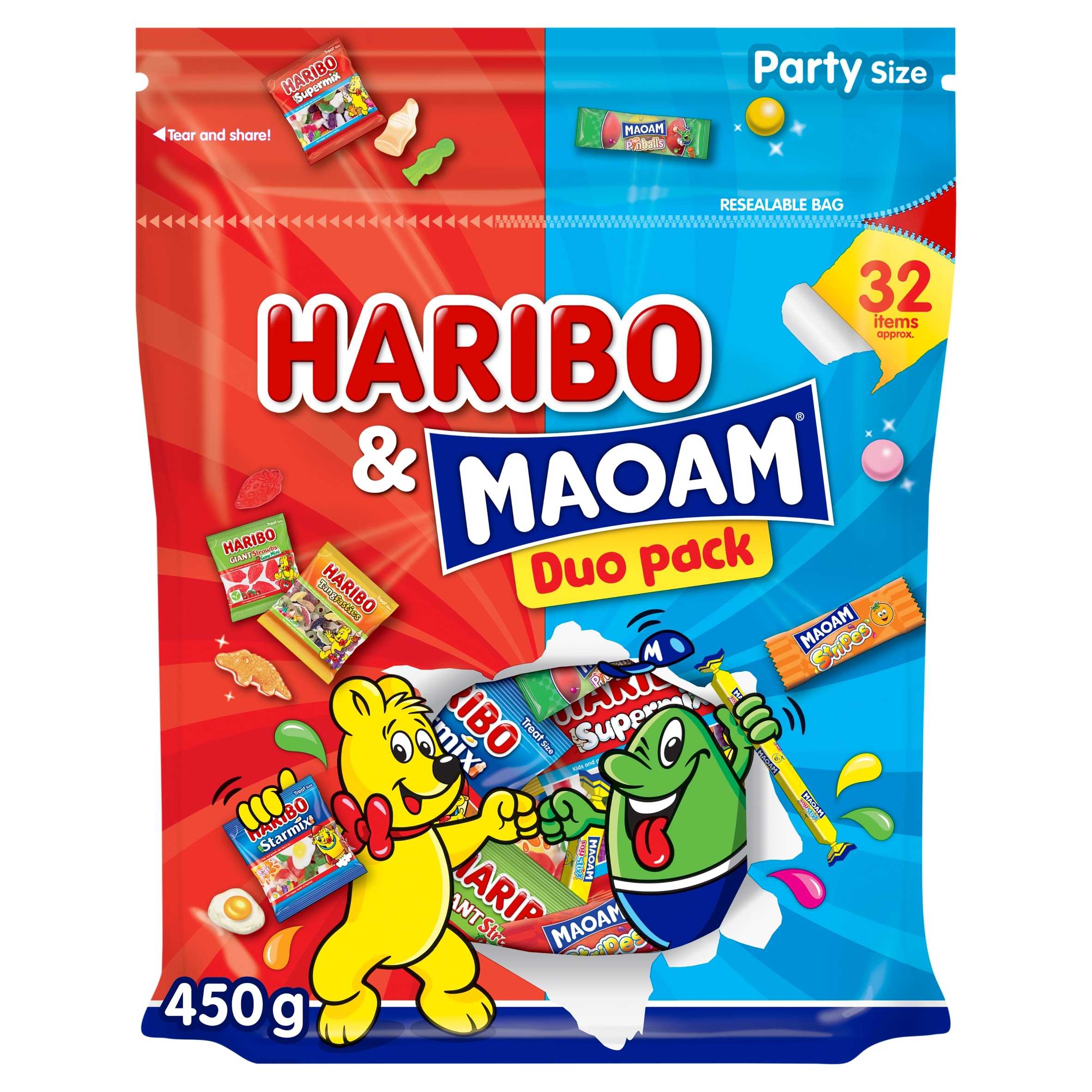 Haribo And Maoam Duo Pack Chewy And Gum Sweets 450G