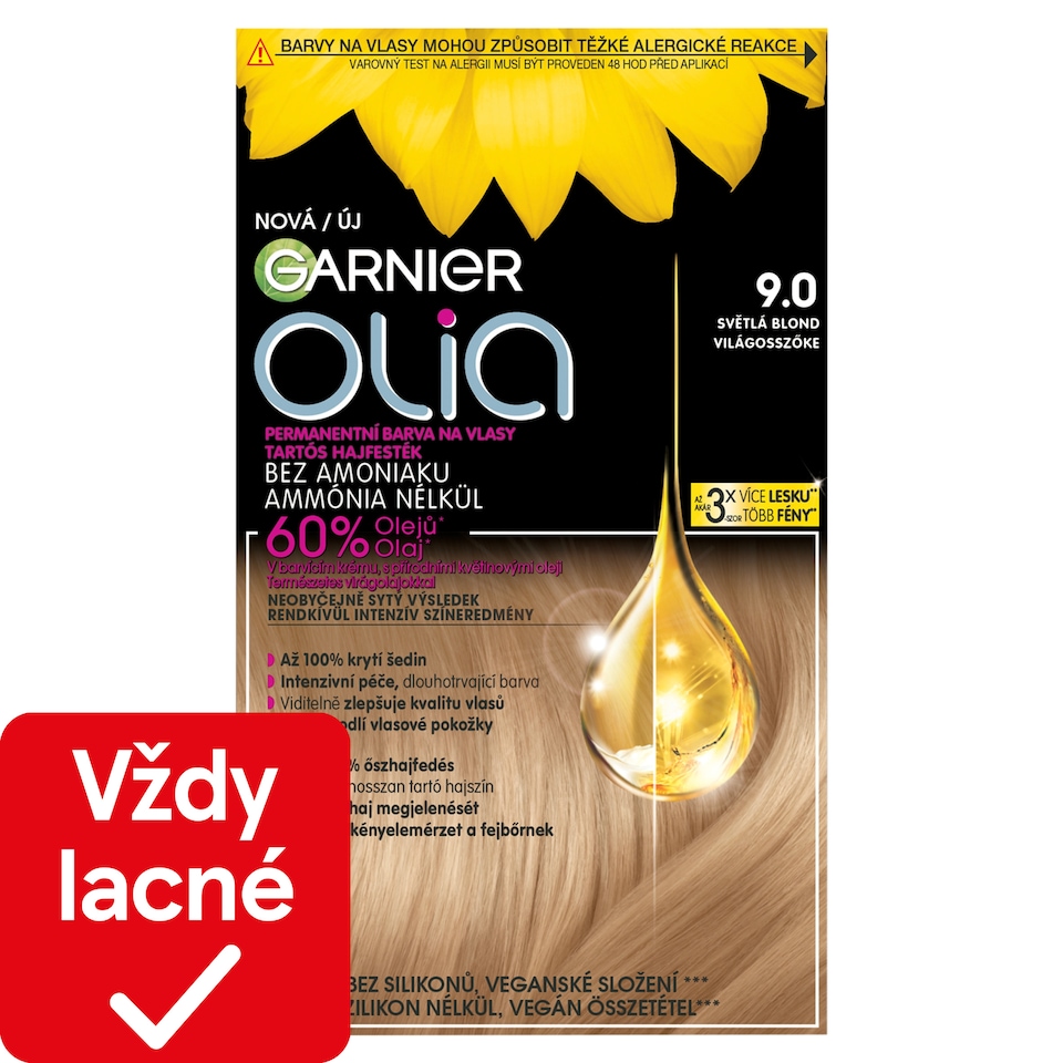 Garnier Olia permanentná farba na vlasy 9 .0 Svetlá blond, 60 +60 +54 ml