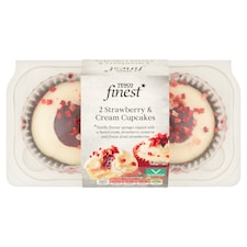 Tesco Finest 2 Strawberry & Cream Cupcakes