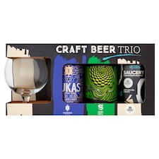 Craft Beer Trio Gift Set 3 x 330ml & Beer Glass