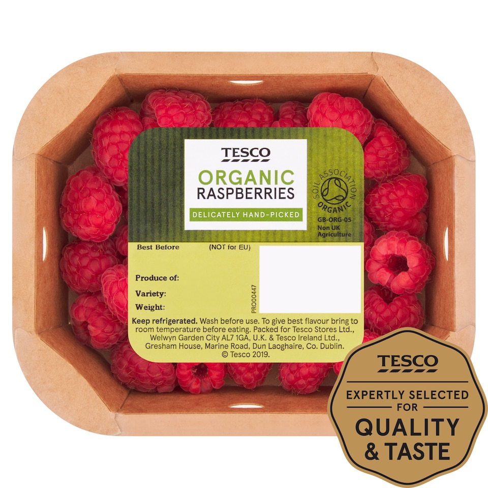 Tesco Organic Raspberries 150G