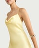 image 2 of F&F Satin Cowl Neck Maxi Dress in Yellow