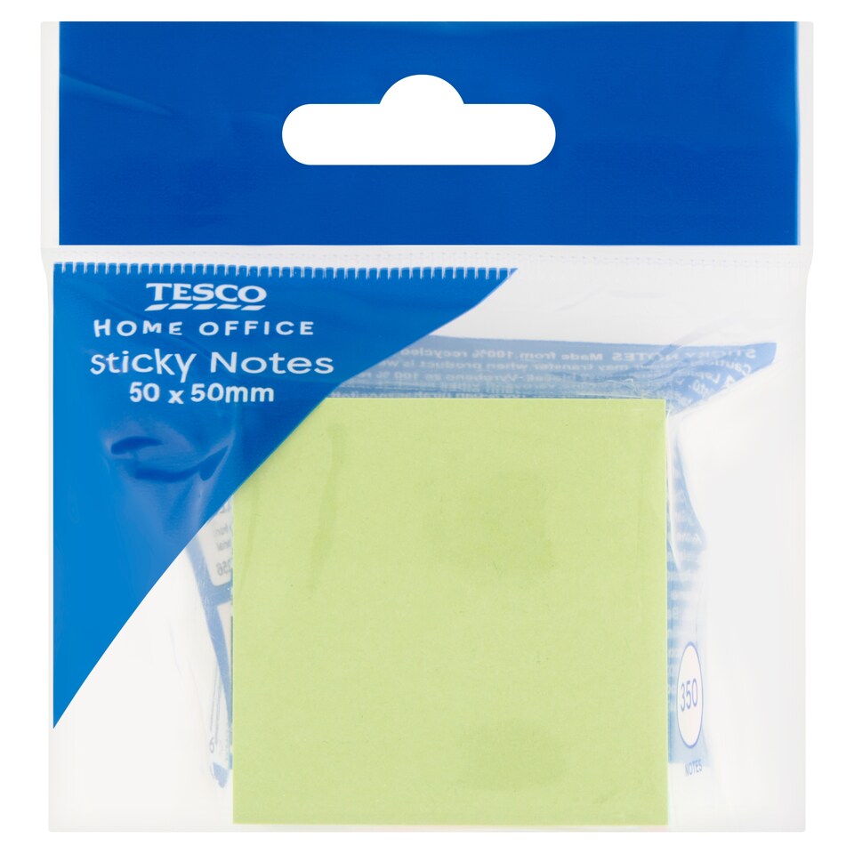 Tesco Home Office Sticky Notepad 50 x 50 mm 350 Sheets
