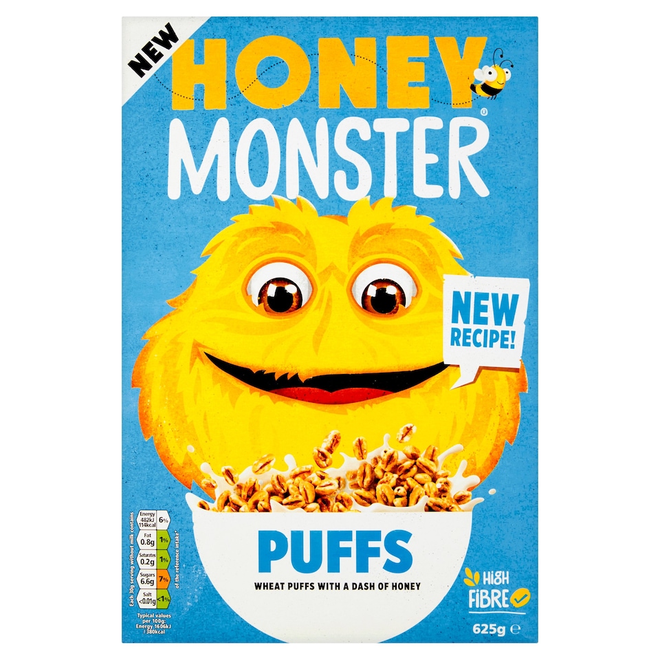 Honey Monster Puffs Cereal 625G