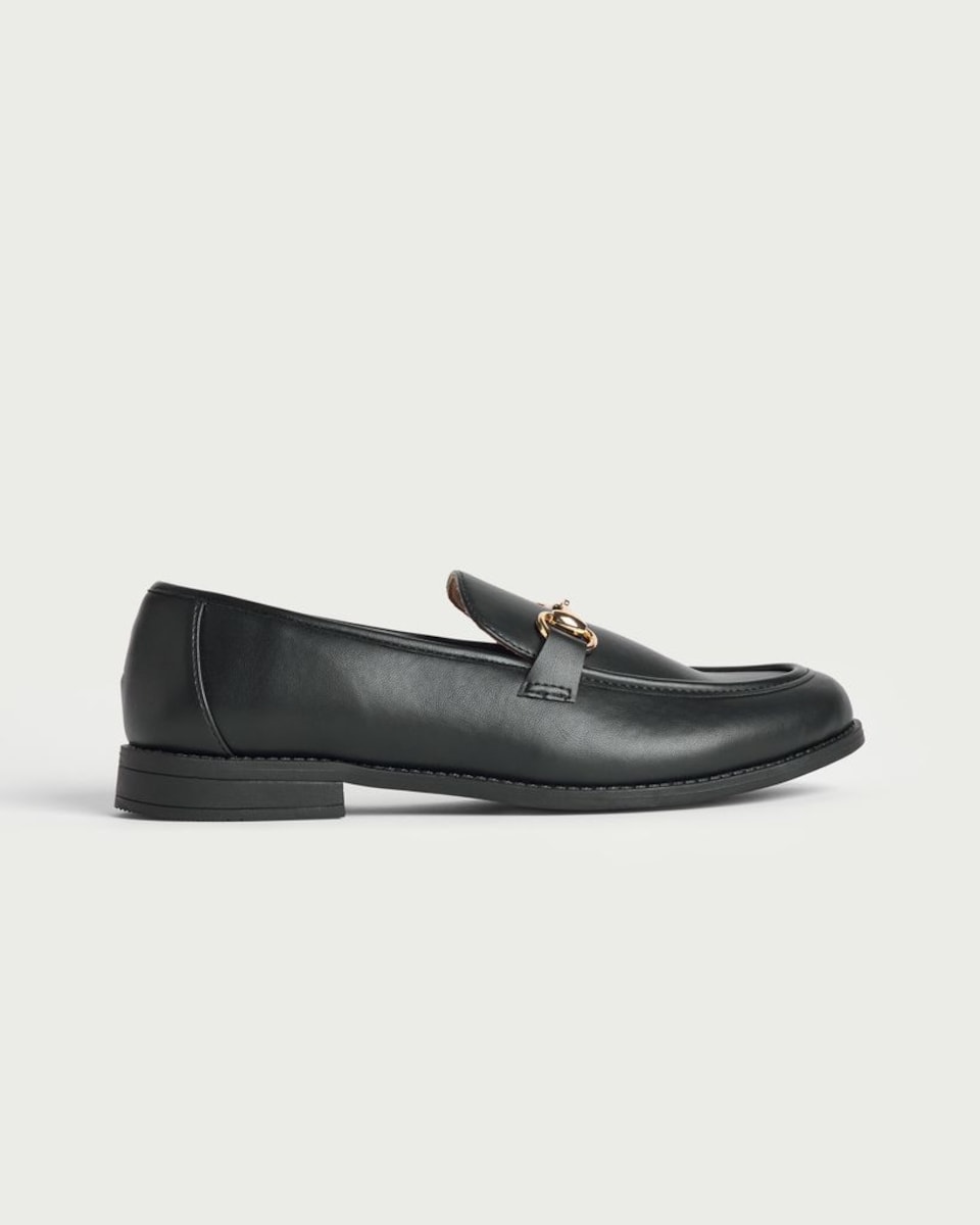 image 1 of F&F Penny Trim Loafers in Black