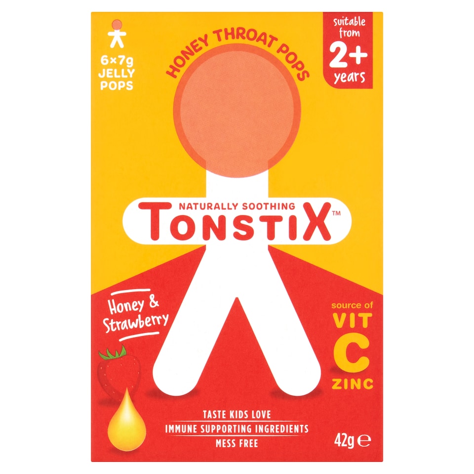 TONSTIX HONEY & STRAWBERRY JELLY POPS 6x7g