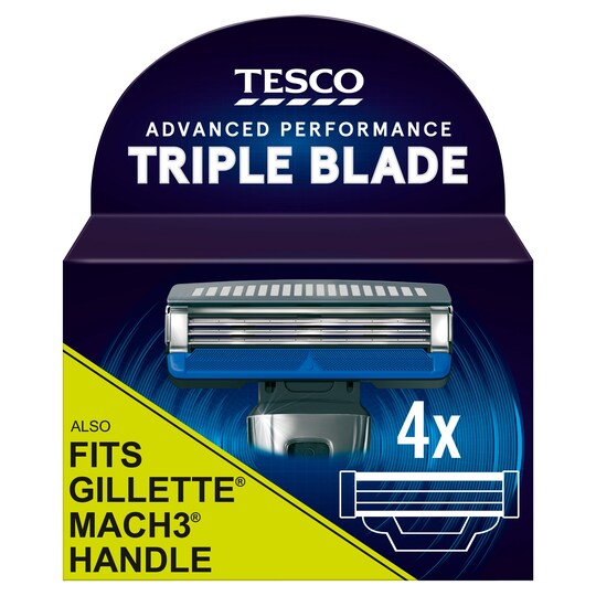 Tesco Triple Blade Advance 4 Pack Blades Tesco Groceries