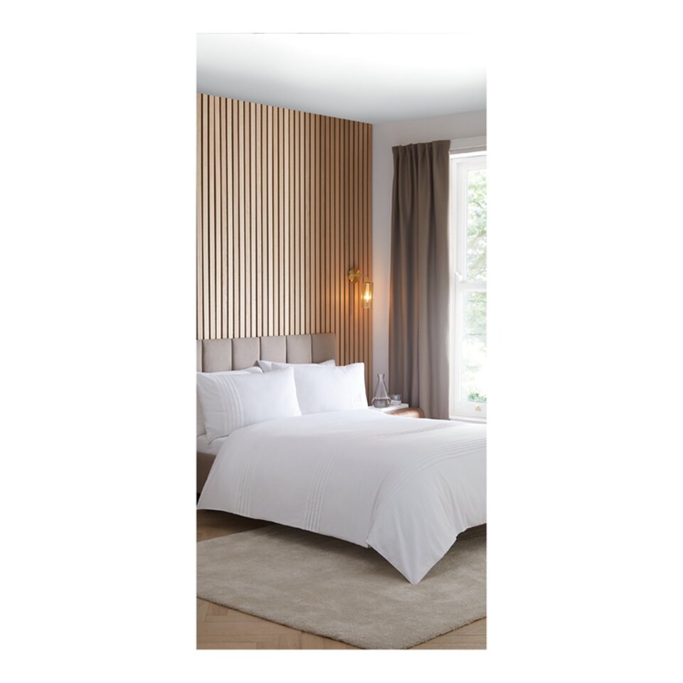 WEST PARK RETREAT WHITE PINTUCK DUVET SET KING Tesco Groceries