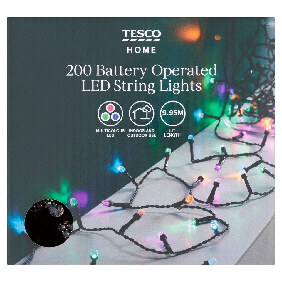 image 1 of Tesco Home Multifunction Battery Operated String Lights 200 LED