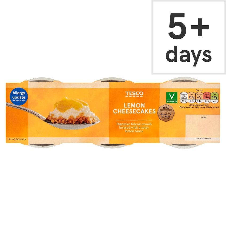 Tesco Lemon Cheesecakes 3 x 100g