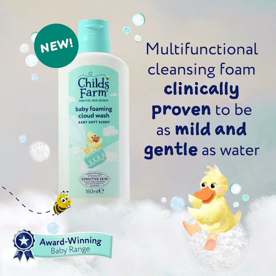 image 1 of Childs Farm Baby Foaming Cloud Wash, Baby Soft Scent 160ml 