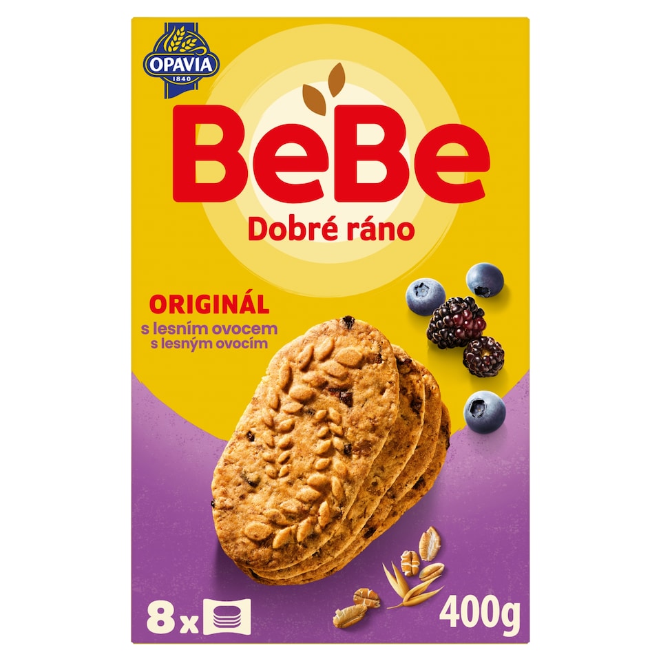 Opavia sušienky BeBe Dobré Ráno s lesným ovocím 8 x 50 g (400 g)