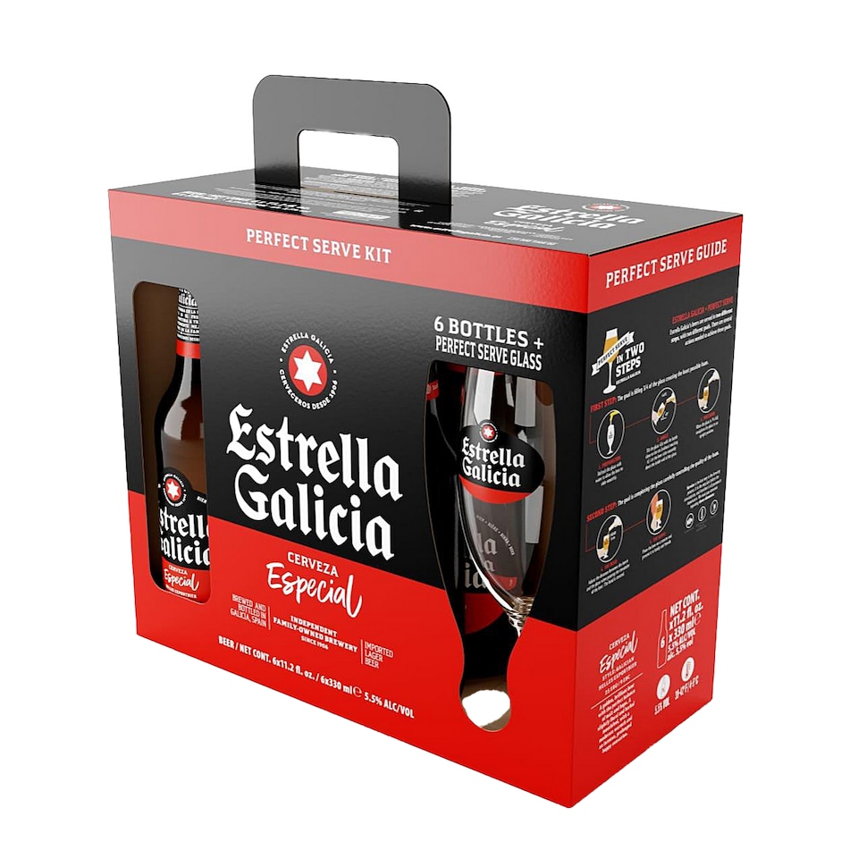 ESTRELLA GALICIA pack 6x0,33 l + Glass 5,5%