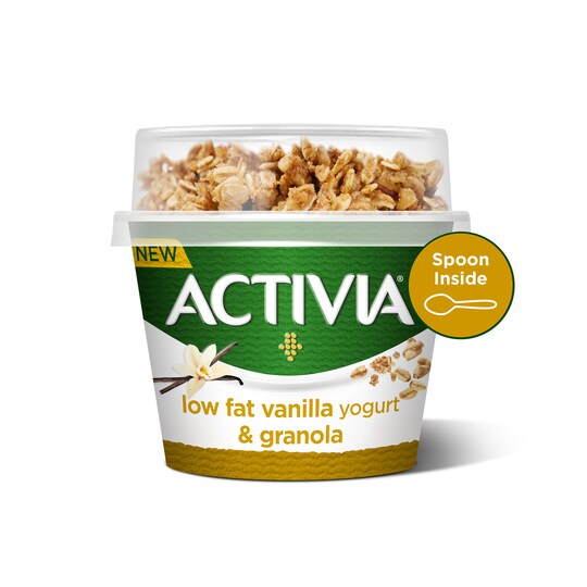 Activia Breakfast Topper Vanilla Yoghurt And Spoon 165G Tesco Groceries