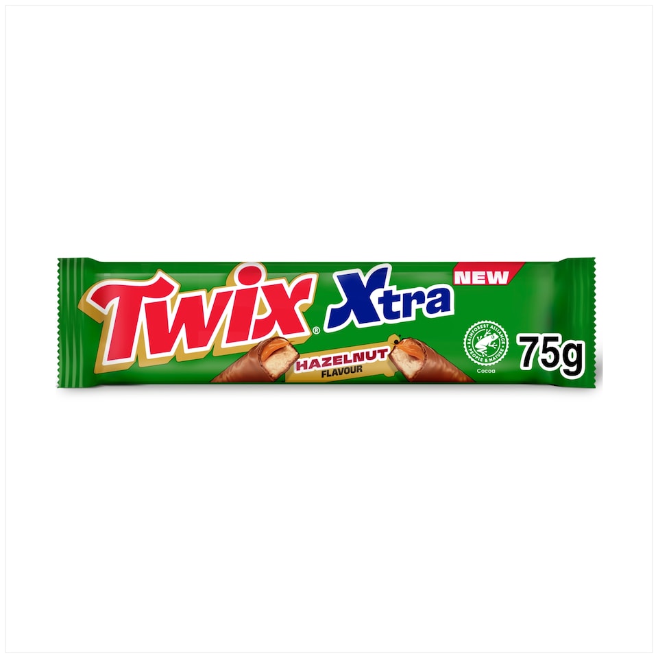 Twix Xtra Hazelnut Milk Chocolate Biscuit Bar 75g