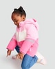 image 2 of F&F Girls Colour Block Waterproof Hooded Zip Up Jacket in Pink