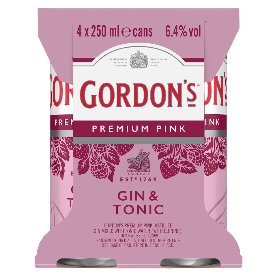 Gordon's Premium Pink Gin And Tonic 4X250ml