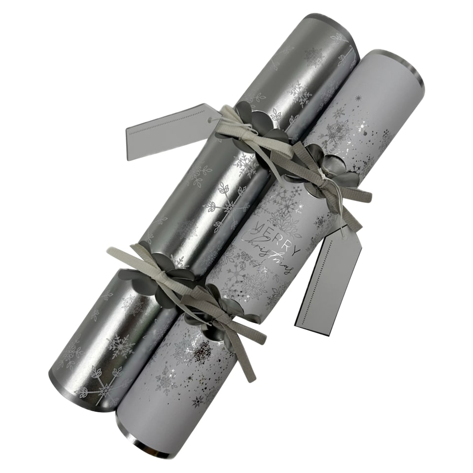 image 1 of Tesco Snowflake Luxury Christmas Crackers 6 Pack